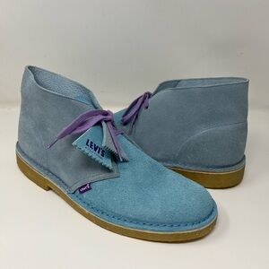 RARE Clarks Originals × Levi’s Desert Boots Blue Suede MEN Size 10.5 EXCELLENT!